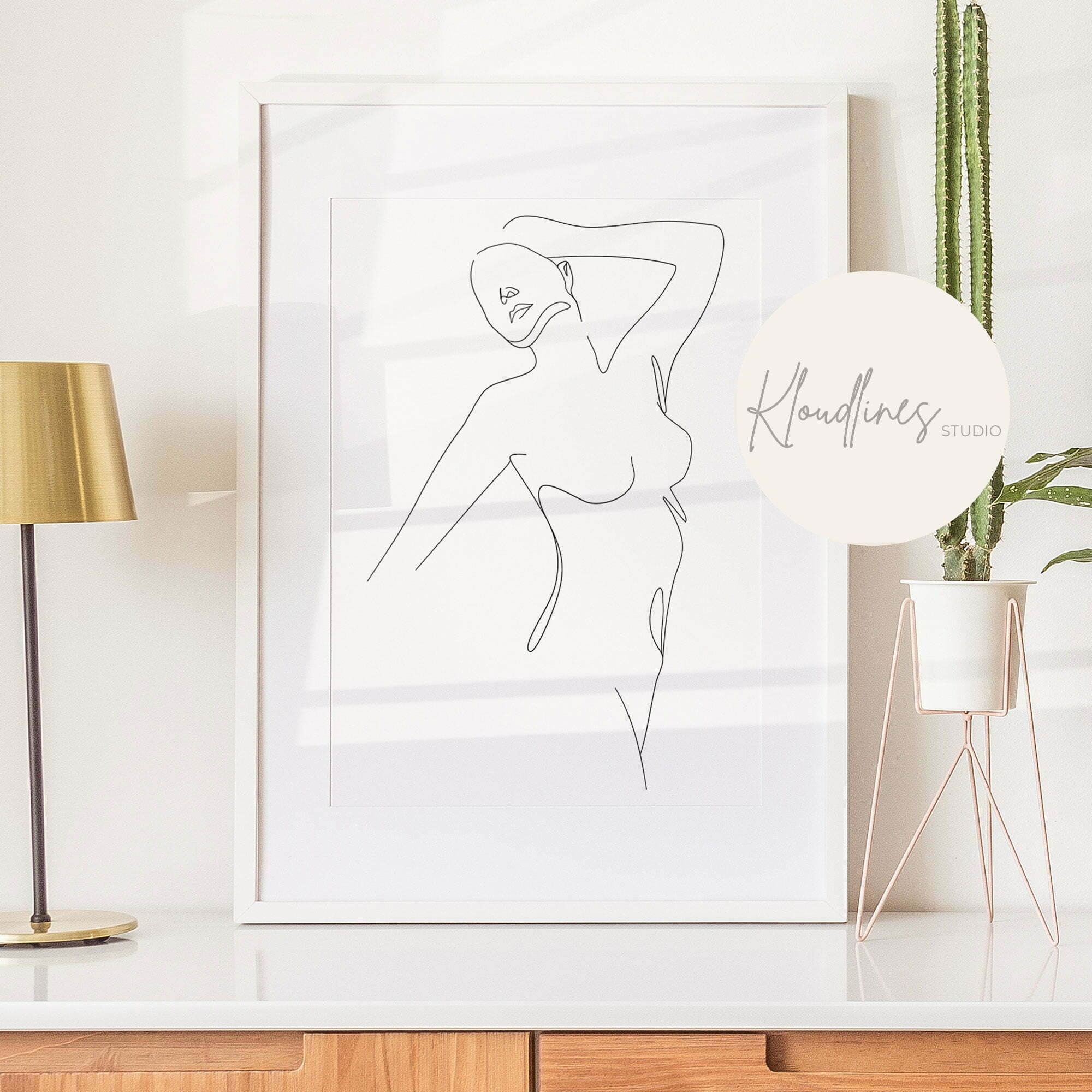 Caroline - Woman Body Line Minimalist Wall Art Print