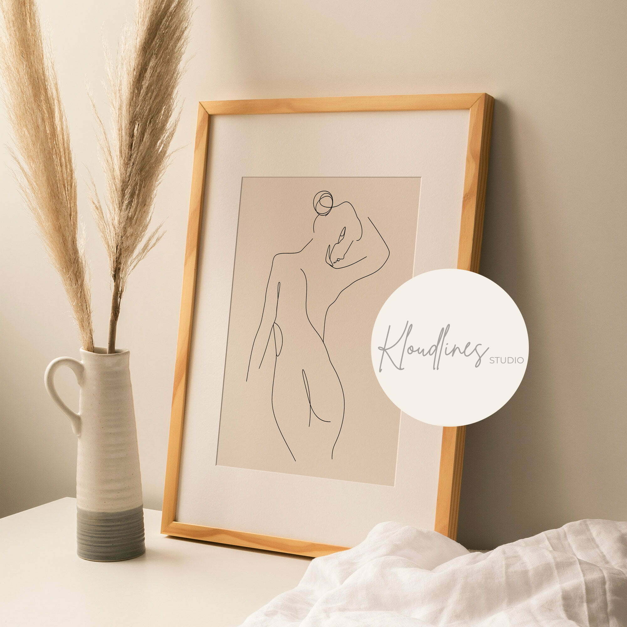 Emma - Woman Body Line Minimalist Wall Art Print