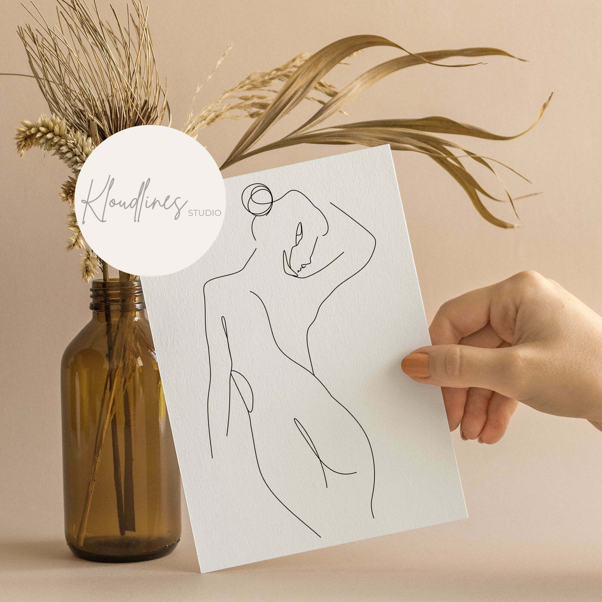 Emma - Woman Body Line Minimalist Wall Art Print