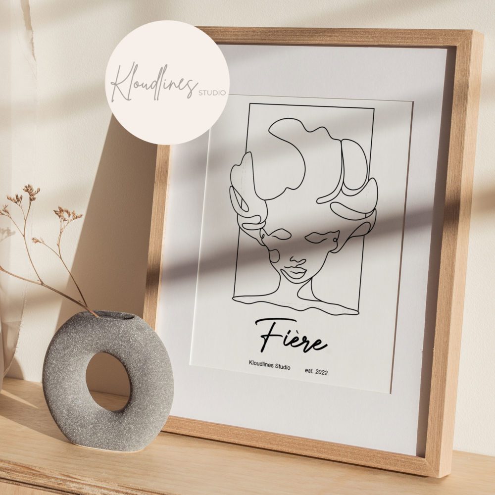 Imani Proud Black Woman Minimalist Wall Art Print Kloudlines Studio imani-proud-black-woman-minimalist-wall-art-print-kloudlines-studio