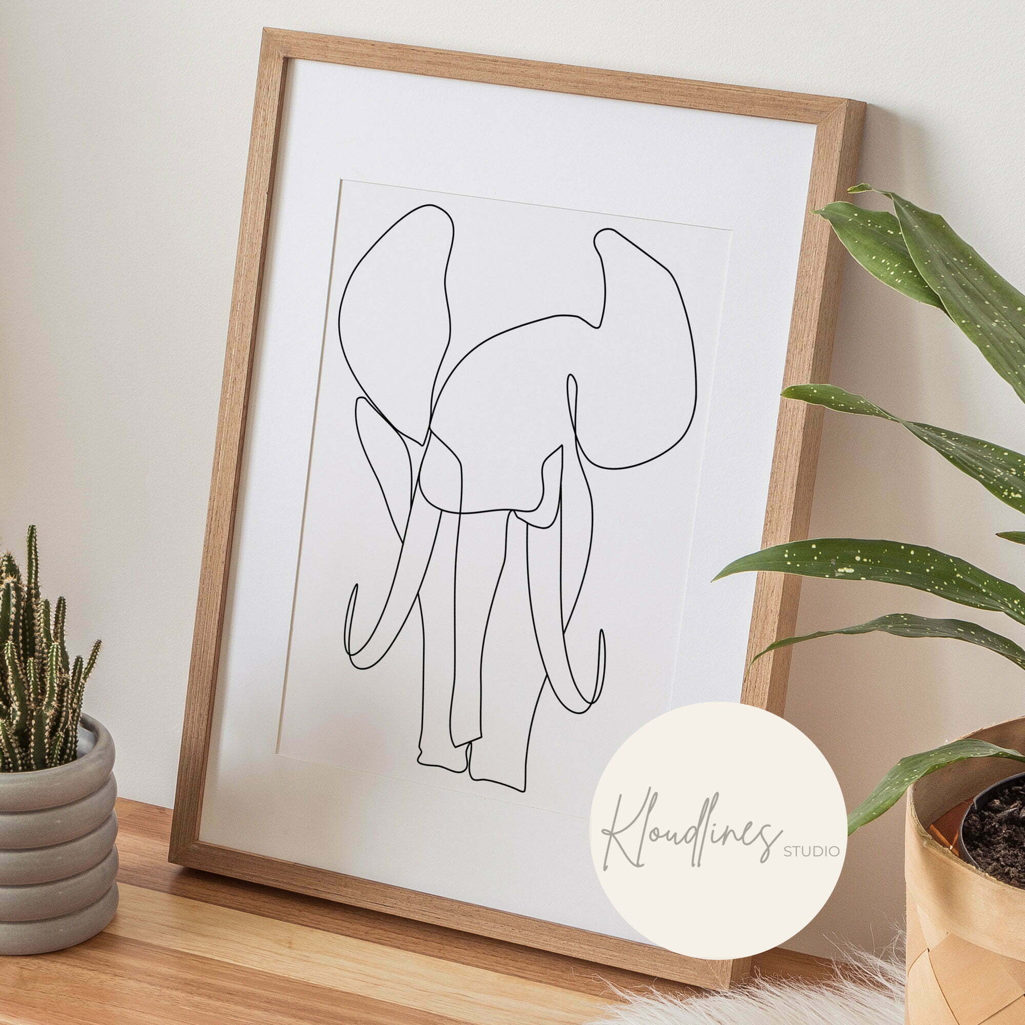 Rosie - Elephant Poster Minimalist Wall Art Print