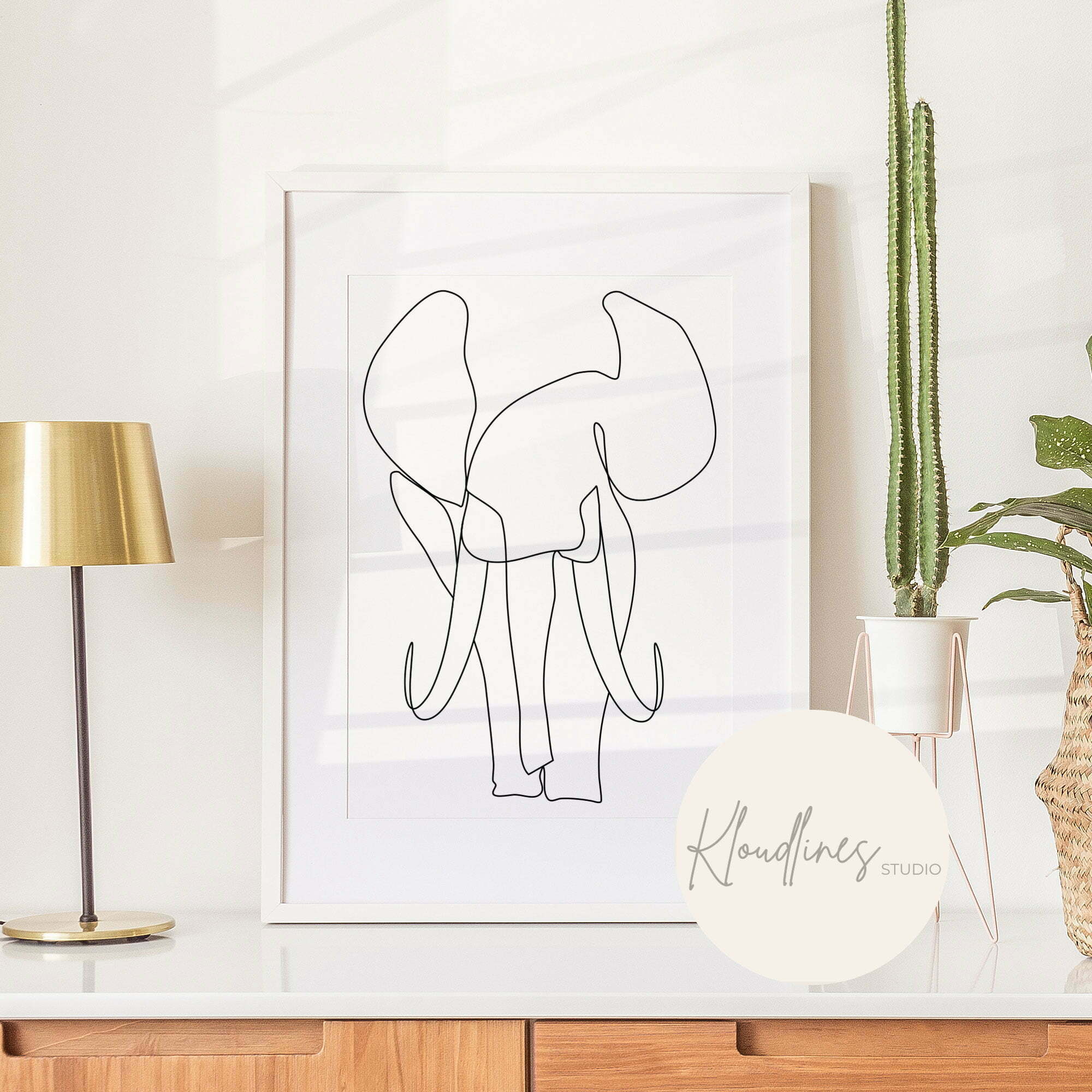 Rosie - Elephant Poster Minimalist Wall Art Print